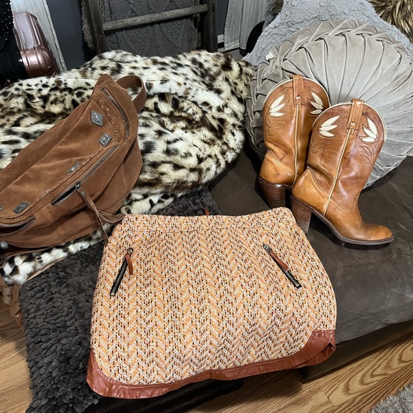 [ VINTAGE ] Herringbone Woven Mini Skirt - Picture 5 of 16